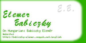 elemer babiczky business card
