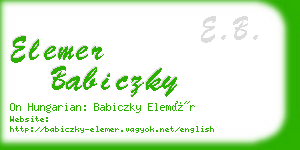 elemer babiczky business card